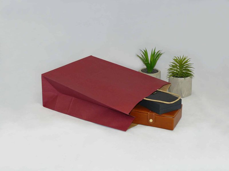 Torba papierowa bordowa 25 x 11 x 32 cm zdjęcie 3
