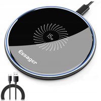 SZYBKA ŁADOWARKA INDUKCYJNA QI BEZPRZEWODOWA 15W ESSAGER 3A QC 3000mA LED