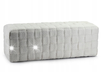Siedzisko Musa 120 cm kremowa duża pufa tapicerowana glamour do salonu