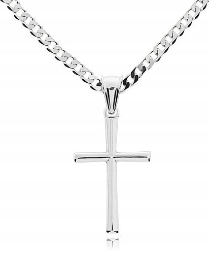 SREBRNY ŁAŃCUSZEK PANCERKA I KRZYŻYK 020/50CM ZESTAW IDEALNY NA PREZENT na Arena.pl