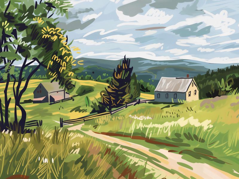 Plakat 20x15cm Bujna Wieś zdjęcie 1