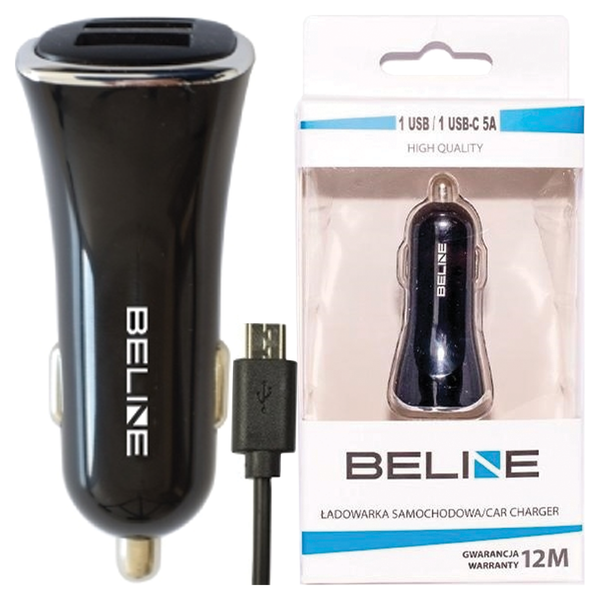 beline ład. sam. 3xusb + microusb 4aczarna/black zdjęcie 3