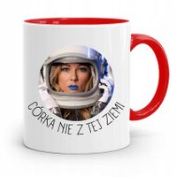 Kubek Czerwony Prezent Dla Córki Nie Z Tej Ziemi Z Nadrukiem Ze Zdjęciem