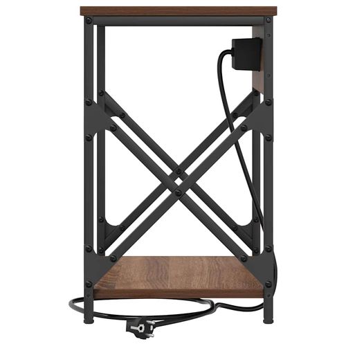 Nocna szafka z stacją ładującą 2 pcs Brązowy dąb na Arena.pl