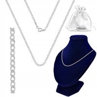 Łańcuszek srebrny 925 Damski Splot PANCERKA do Zawieszek | 50 cm x 1.5 mm