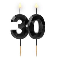 świeczka cyferka "30" diament czarna 64-61