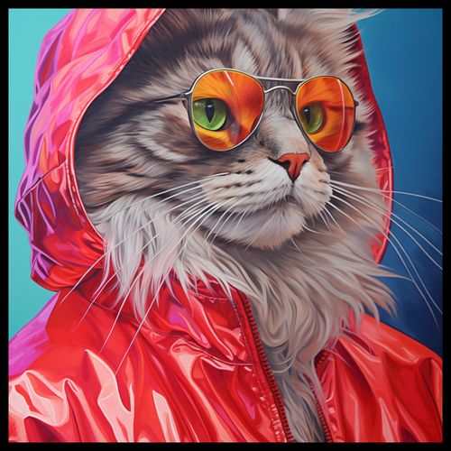 Plakat 50x50cm Kot w Stylu na Arena.pl