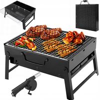 GRILL TURYSTYCZNY PRZENOŚNY SKŁADANY WALIZKA KEMPINGOWY WĘGLOWY + GRATIS