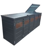 Zabudowa koszy na śmieci wiata  obudowa kubłów 345x80x120 cm 5x240L TKD343