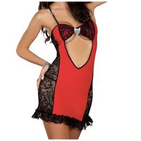 NIEZWYKŁA KOSZULKA NOCNA SEKSI WYCIĘCIE STRINGI M