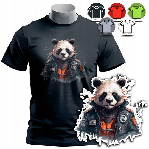 KOSZULKA T-SHIRT MĘSKI WZORY DO WYBORU - PANDA BAMBUS NATURA ZWIERZE - XL na Arena.pl