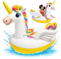 Duży Dmuchany Materac Jednorożec 198x140 cm INTEX do Basenu Jezioro Plaża