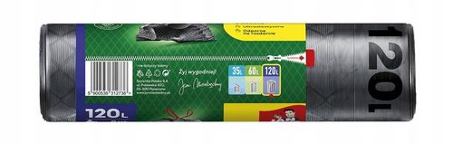 WORKI NA ŚMIECI 120L JAN NIEZBĘDNY MAGNUM FLEX & STRONG Z TAŚMĄ 40SZT MOCNE na Arena.pl