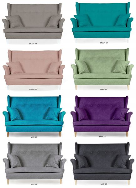 Zestaw wypoczynkowy mebli uszak Ari sofa fotele pufy Family Meble komplet zdjęcie 6