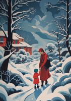 Plakat 42x59,4cm Matka i Dziecko w Śnieżnej Krainie