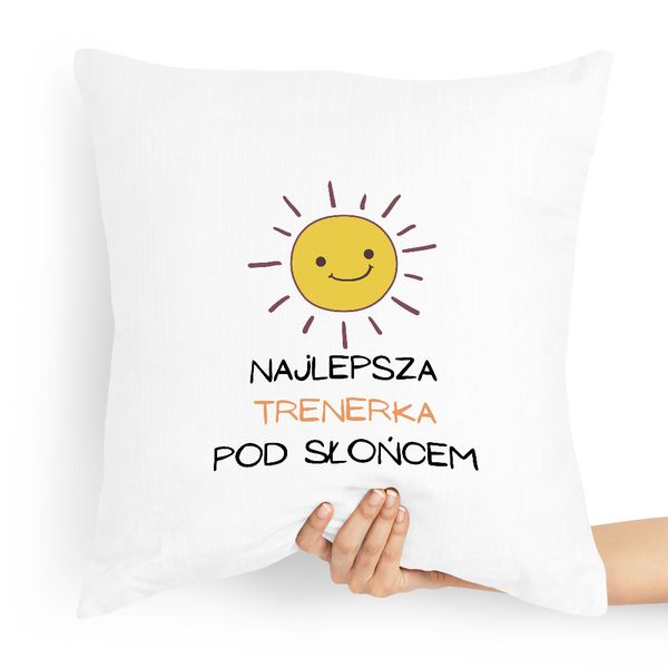 Prezent Poduszka Dla Trenera Najlepsza Pod Słońcem Z Nadrukiem Ze Zdjęciem zdjęcie 1