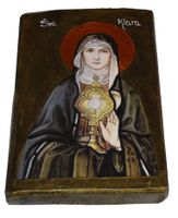 Ikona Święta Klara patronka bieliźniarek, hafciarek, praczek