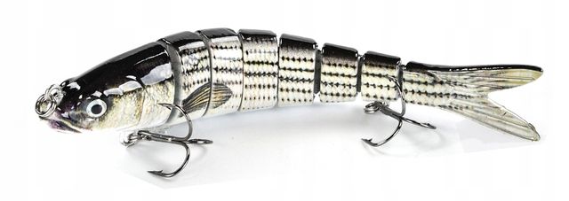 Wobler SZCZUPAK SANDACZ Łamany 8el. F144 SREBRNY zdjęcie 1