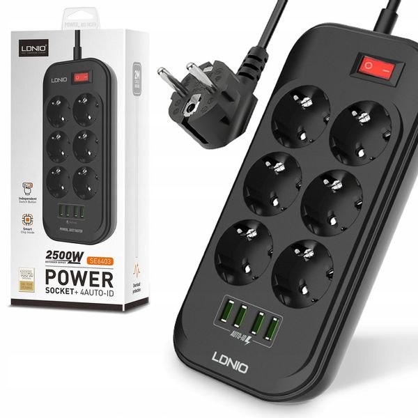 LISTWA ZASILAJĄCA PRZEDŁUŻACZ USB ANTYPRZEPIĘCIOWA zdjęcie 1