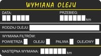 NAKLEJKI WYMIANA OLEJU ROZRZĄDU serwisowe 100 szt