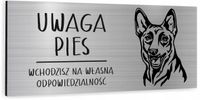 Tabliczka dibond uwaga pies Owczarek belgijski 20x10 cm z NADRUKIEM UV