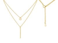 Pozłacany podwójny srebrny naszyjnik gwiazd celebrytka kulka kuleczka ball sztabka blaszka srebro 925 Z1532N_G