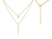 Pozłacany podwójny srebrny naszyjnik gwiazd celebrytka kulka kuleczka ball sztabka blaszka srebro 925 Z1532N_G