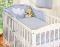 Pościel 3-cz 135x100 - Serduszka kropki na szarym