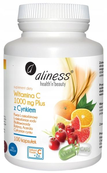 Aliness Witamina C 1000 z CYNKIEM PLUS Bioflawonoidy Rutyna Acerola zdjęcie 1