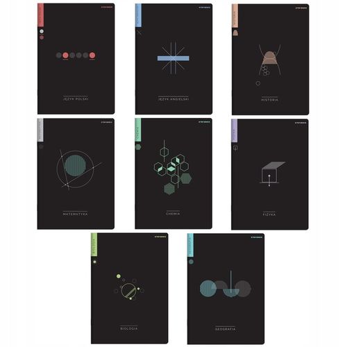 8 x ZESZYTY PRZEDMIOTOWE A5 DO KLAS 7-8 I LICEUM, TOP 2000 CZARNE na Arena.pl