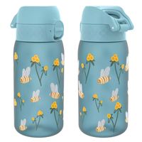 ION8 Niebieska butelka na wodę w pszczoły i kwiaty 350 ml