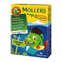 Möller's Omega-3 Rybki OWOCOWE żelki 36 sztuk