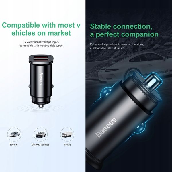Baseus ładowarka samochodowa 2xUSB QC 3.0 Moc 30W zdjęcie 14