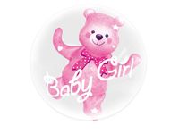 Balon foliowy "Baby Girl Miś", 59 cm x 69 cm [balon z helem]