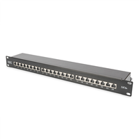 Digitus | Patch Panel | CAT 6A | RJ45, 8P8C | m | Ekranowanie RJ45 (brąz cynowany) | Odpowiedni do montażu w szafie 483 mm (19"); Właściwości transmisyjne: Kategoria 6A, Klasa EA; Obszar zastosowań: D