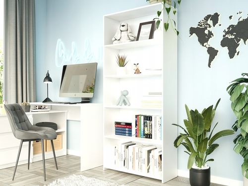 REGAŁ 80CM PÓŁKA SZAFKA KSIĄŻKI SEGREGATORY BIAŁY na Arena.pl