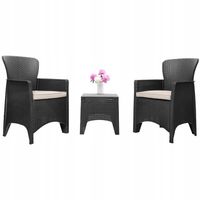 Zestaw meble ogrodowe komplet fotele stolik technorattan taras ogród