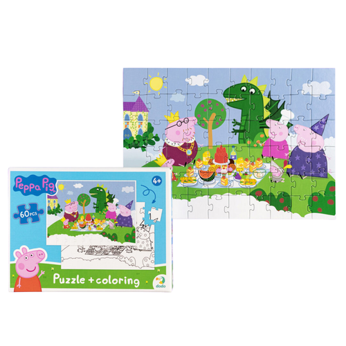Puzzle 2 In 1 Peppa Pig 60 Elementów Kolorowanka 200118 na Arena.pl