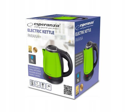 CZAJNIK ELEKTRYCZNY BEZPRZEWODOWY MAŁY 1L 1350W STALOWY ESPERANZA na Arena.pl