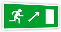 Tabliczka ewakuacyjna nadruk 20x10 Kierunek wyjścia drogi ewakuacyjnej znak
