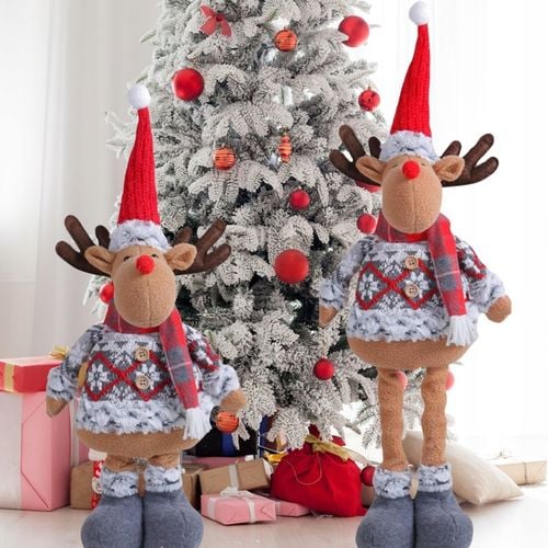 Skrzat Krasnal Świąteczny Teleskopowy Duży Gnom Wysoki Renifer Regulowany na Arena.pl