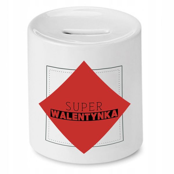 Skarbonka Prezent Walentynki Super Walentynka Z Nadrukiem Ze Zdjęciem zdjęcie 1