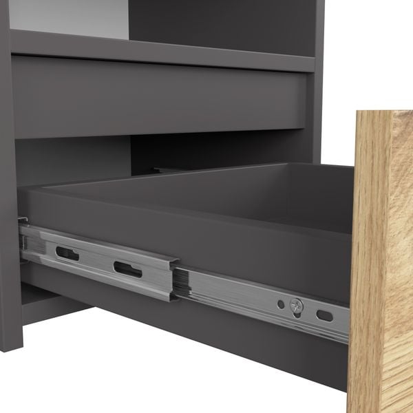 Szafka nocna CL1 40 cm 1 szuflada - grafit szary-dąb artisan