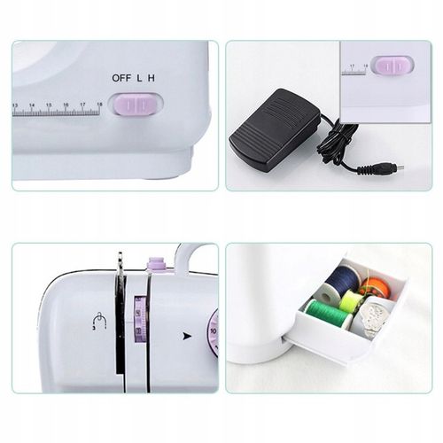 Domowa mini maszyna do szycia 12 ściegów z pedałem na Arena.pl