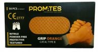PROMATES 4 X GRIP ORANGE RĘKAWICE RĘKAWICZKI NITRYLOWE ROZM XL 10 - 50 SZT