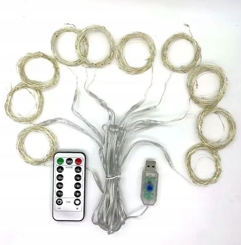 KURTYNA ŚWIETLNA 200 LED 3x2 LAMPKI ŚWIĄTECZNE NA OKNO ŚWIETLNA Z HACZYKAMI na Arena.pl