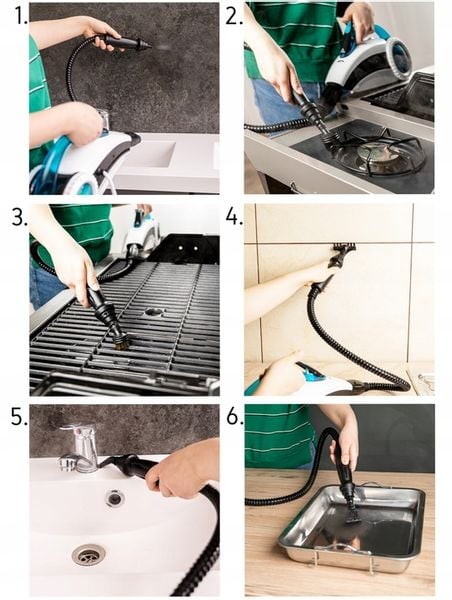 18w1 Mop parowy Myjka parowa Yoer 2100W FILTR +Dozownik płynu +21 ELEMENTÓW zdjęcie 3