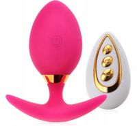 WIBRUJĄCY KOREK ANALNY ANAL PLUG 60 FUNKCJI PIESZCZOT Z PILOTEM I RĄCZKĄ