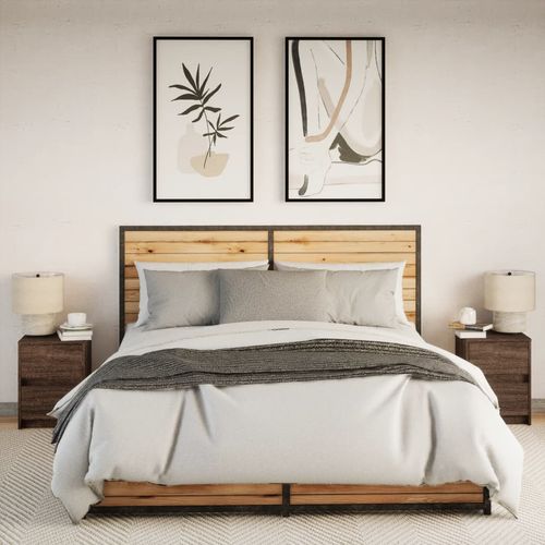 Szafki nocne z oświetleniem LED, 2 szt., kolor brązowy dąb na Arena.pl