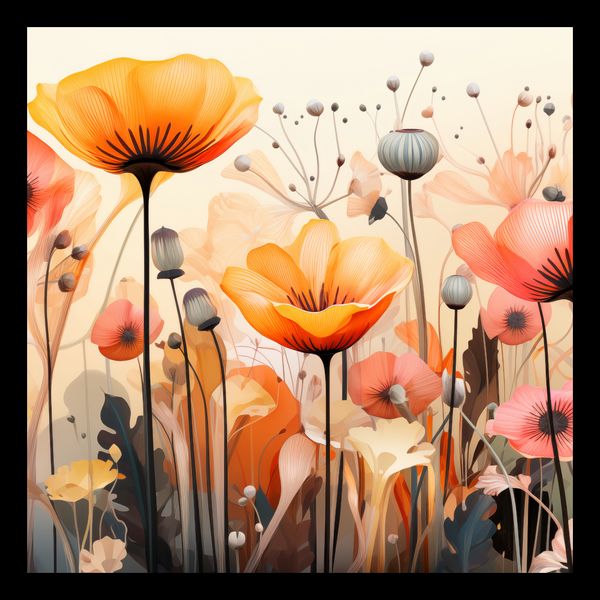 Plakat 30x30cm Taneczne Maki zdjęcie 2